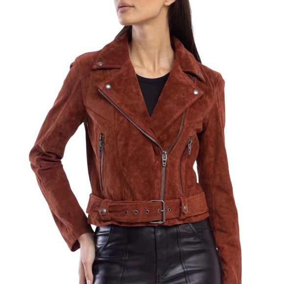 Blank NYC Jackets & Blazers - Blank NYC Rust Suede Moto Jacket